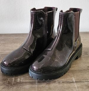 TOMS Youth Bennet Bootie Blackberry Confetti Coated Glitter Zipper Kids 4.5